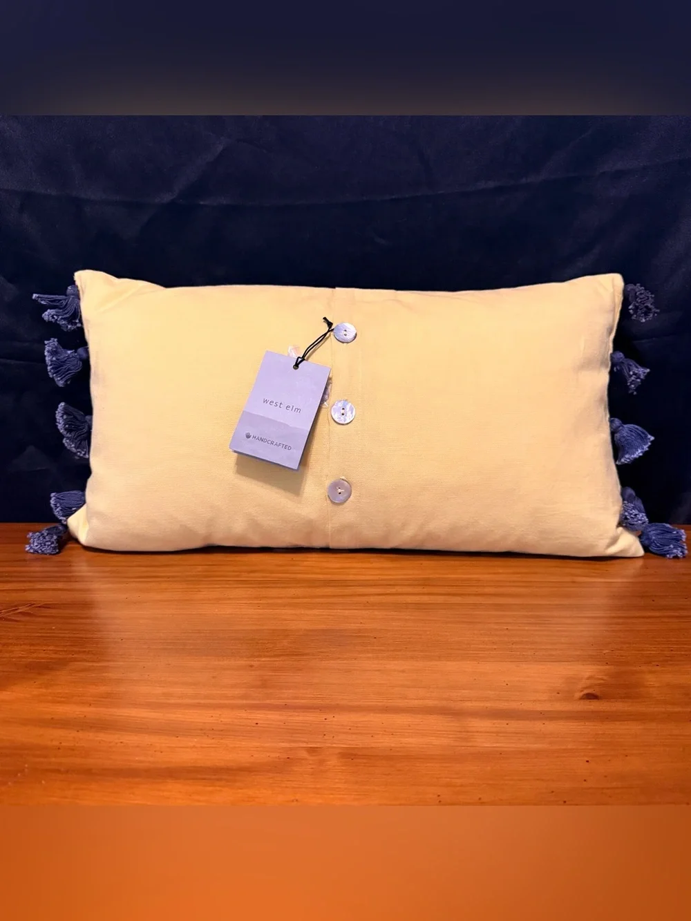 West Elm Throw Pillow Modern Colorblock Lumbar Textured Embroidered 12